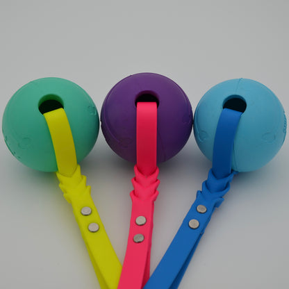 ROCDOG ACTIVE BALL - Robuster Wurfball für Hunde aus Naturkautschuk mit Biothane Schlaufe