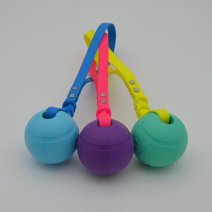 ROCDOG ACTIVE BALL - Robuster Wurfball für Hunde aus Naturkautschuk mit Biothane Schlaufe