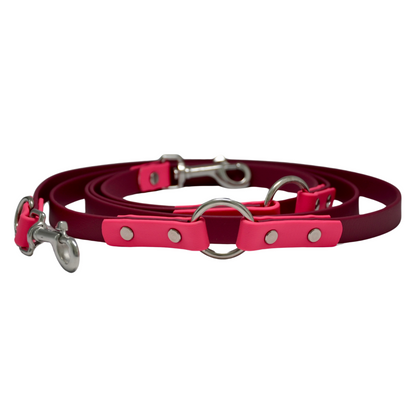 WIESENHÜPFER - BioThane® Umhängeleine in weinrot/magenta-pink