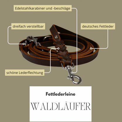 WALDLÄUFER - Fettlederleine in Kastanie