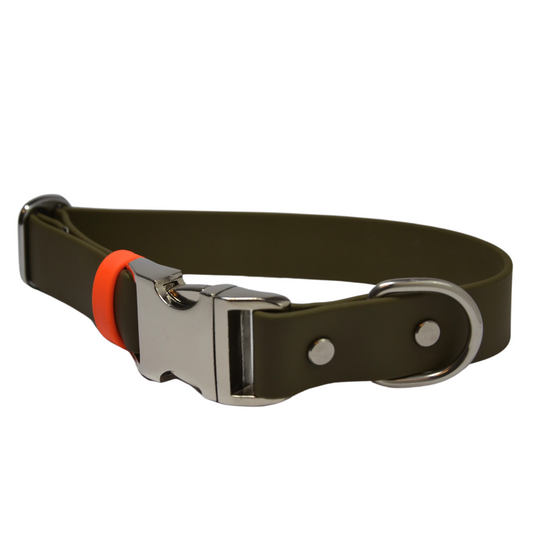 DOLINE - BioThane® Halsband in oliv-grün