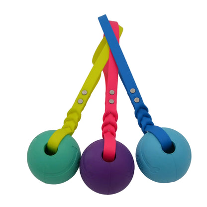 ROCDOG ACTIVE BALL - Robuster Wurfball für Hunde aus Naturkautschuk mit Biothane Schlaufe