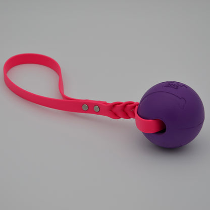 ROCDOG ACTIVE BALL - Robuster Wurfball für Hunde aus Naturkautschuk mit Biothane Schlaufe