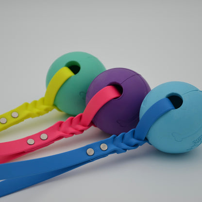 ROCDOG ACTIVE BALL - Robuster Wurfball für Hunde aus Naturkautschuk mit Biothane Schlaufe