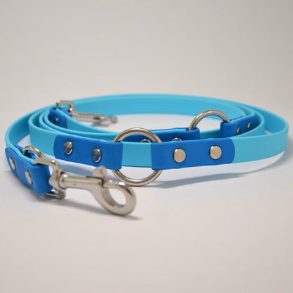 WIESENHÜPFER - BioThane® Umhängeleine in türkis/azur-blau