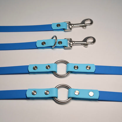 WIESENHÜPFER - BioThane® Umhängeleine in türkis/azur-blau