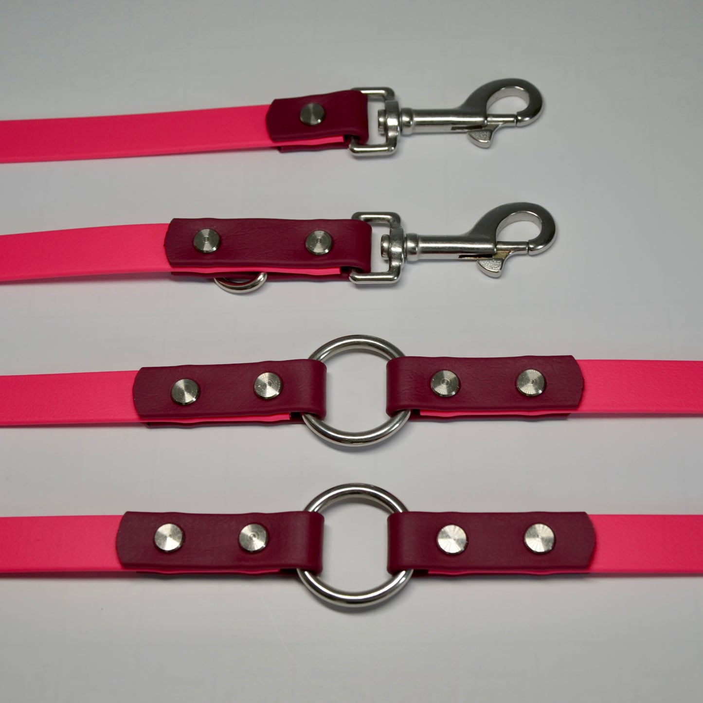 WIESENHÜPFER - BioThane® Umhängeleine in weinrot/magenta-pink