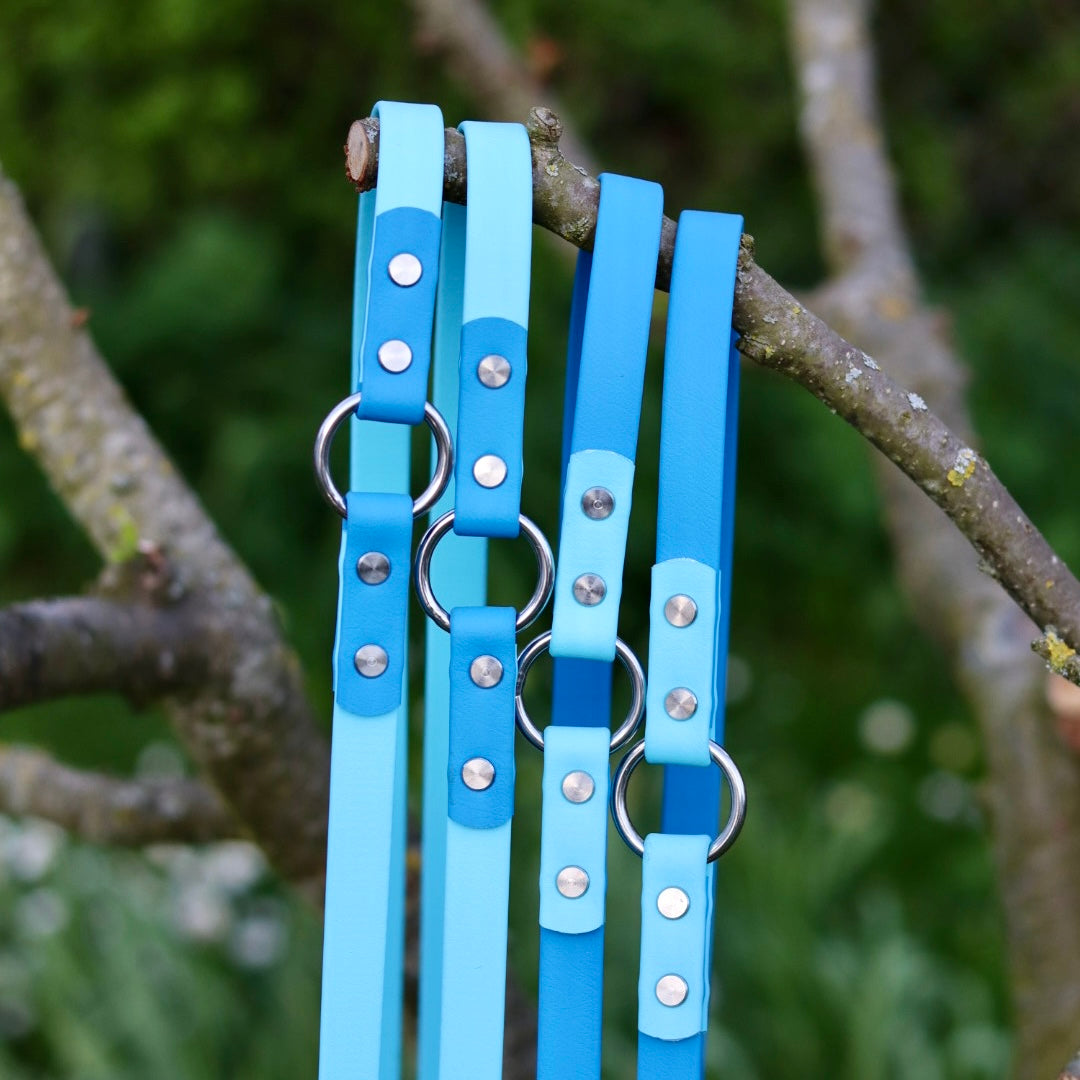 WIESENHÜPFER - BioThane® Umhängeleine in türkis/azur-blau