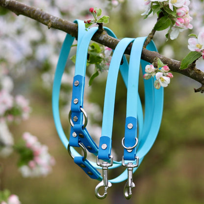 WIESENHÜPFER - BioThane® Umhängeleine in türkis/azur-blau