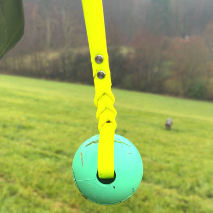 ROCDOG ACTIVE BALL - Robuster Wurfball für Hunde aus Naturkautschuk mit Biothane Schlaufe